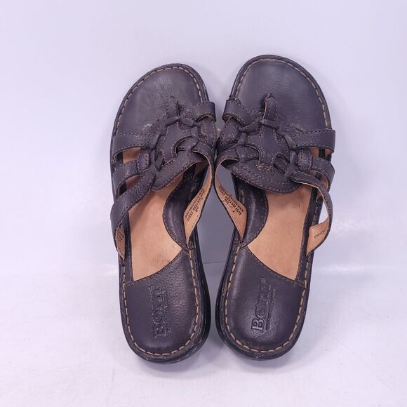 Born Slip On Casual Flip Flop Sandal Womens Size 7 38 W61899 Brown - Picture 4 of 8